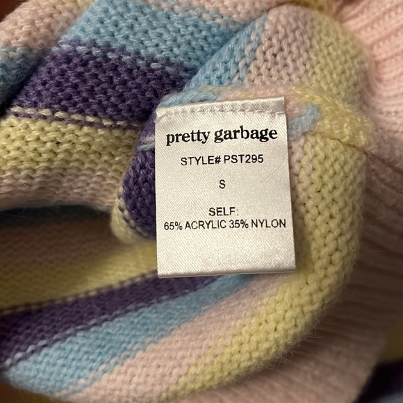 Pretty Garbage cropped sweater with rhinestones size S NWT - Picture 4 of 6